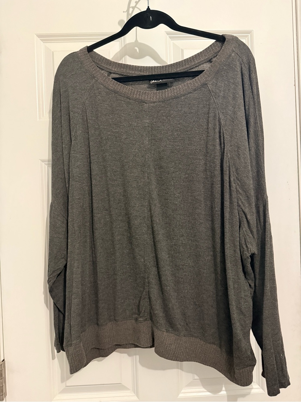 Lane Bryant Women's Lightweight Gray Scoop Neck Top
